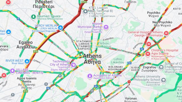Κίνηση 22/12: Έντονη κυκλοφοριακή συμφόρηση στην Αττική – Αυξημένος φόρτος σε Κηφισό, Κηφισίας και Μεσογείων