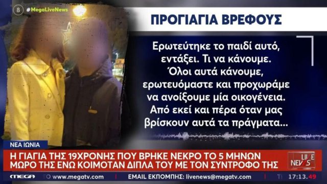 Τραγωδία στη Νέα Ιωνία: Πέθανε βρέφος δίπλα στο δίδυμο αδερφάκι του – Τι είπε η προγιαγιά του παιδιού