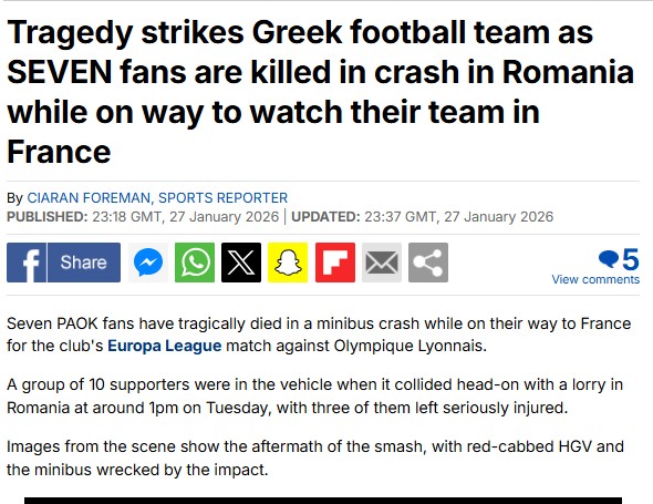 Το δημοσίευμα της Daily Mail