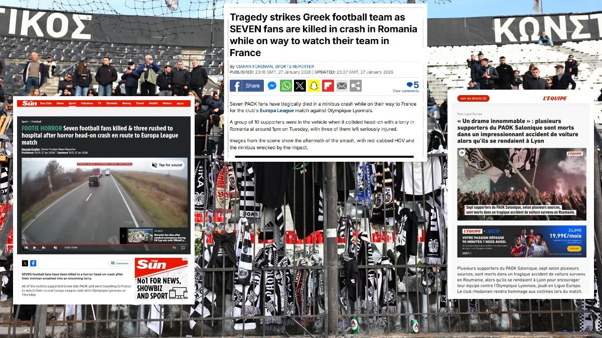 «Μια τραγωδία που ξεπερνά το ποδόσφαιρο»: Πρώτο θέμα στα διεθνή ΜΜΕ η τραγωδία με τους οπαδούς του ΠΑΟΚ