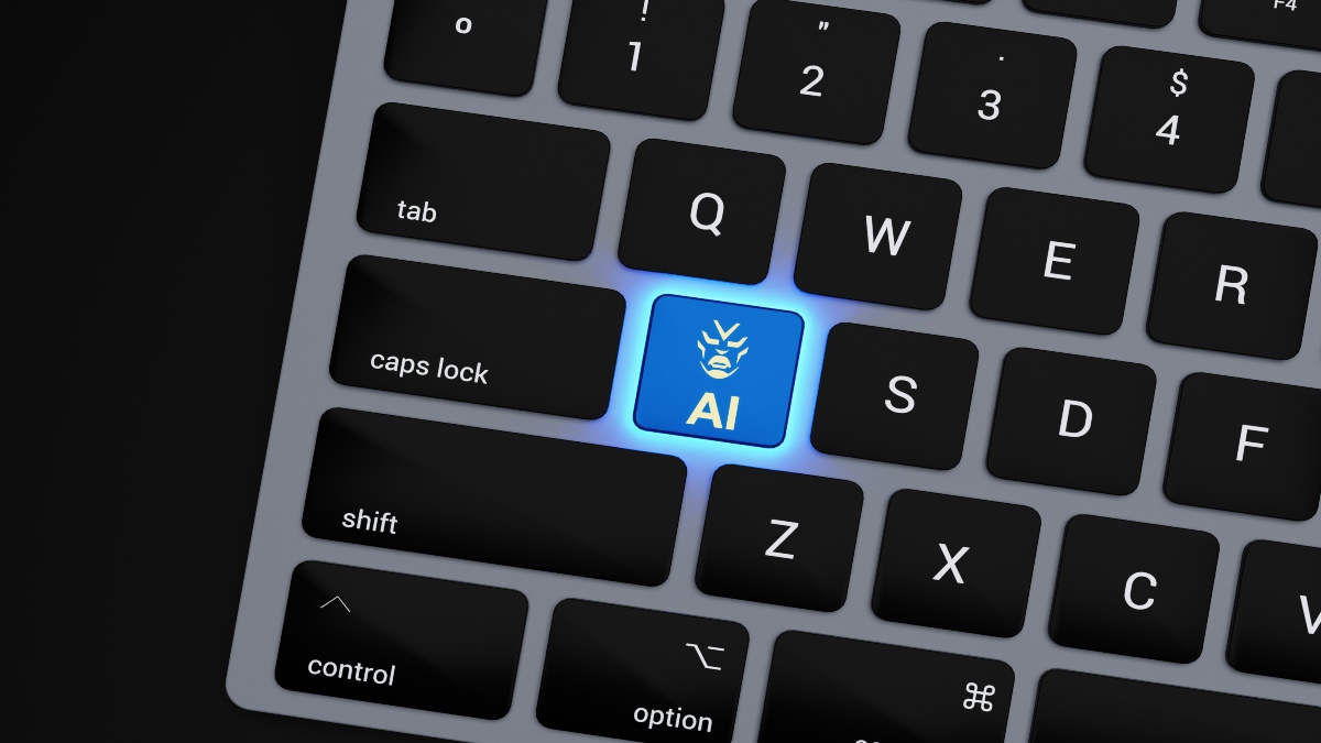Φωτογραφία ενός πληκτρολογίου laptop όπου το πλήκτρο "Α' ος "AI" με ένα εικονίδιοπροσώπου επισημαίνεται με μπλε χρώμα.