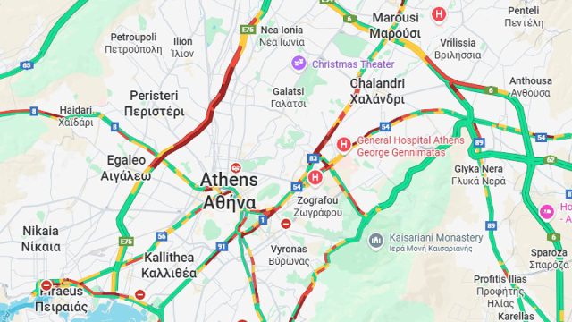 Κίνηση 22/1: Κυκλοφοριακό «έμφραγμα» στην Αττική – Πού σημειώνονται καθυστερήσεις και ποιοι δρόμοι είναι στο «κόκκινο»
