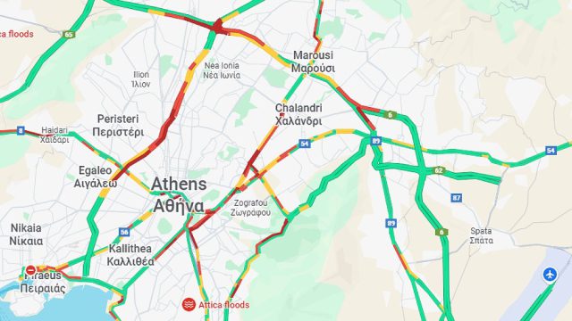 Κίνηση 23/1: Μεγάλο μποτιλιάρισμα στον Κηφισό – Ποιοι δρόμοι είναι κλειστοί έως τις 15:00