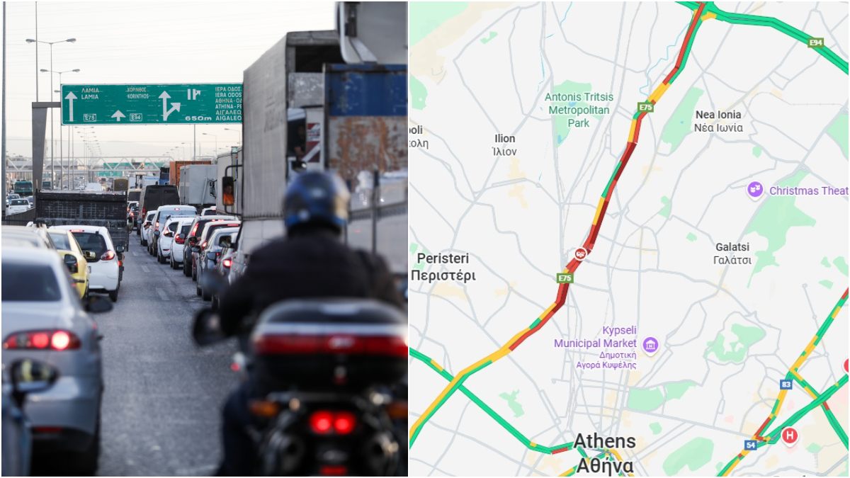 Κίνηση στους δρόμους: Χάος στον Κηφισό λόγω τροχαίων – Μποτιλιάρισμα χιλιομέτρων σε άνοδο και κάθοδο