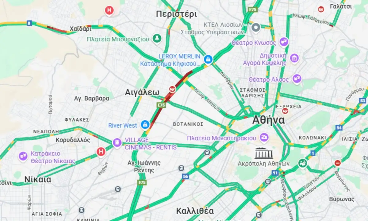 Ο χάρτης με την κίνηση