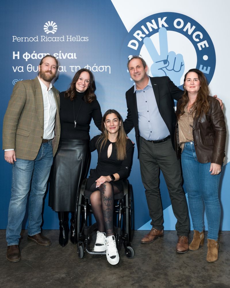 Βασίλης Τάφας-Project Leader ‘’Drink Once Think Twice’’, Pernod Ricard HellasΒάσια Σούλου-Head of Marketing, Pernod Ricard Hellas

Γεωργία Καλτσή-Ηθοποιός,Content Creator,Πρωταγωνίστρια Story Driven Hero Video

Μαρίνα Κουταρέλλη-CEO Communication Lab

Φανή Κουτρουμάνου- Head Of Human Resources

Mathieu Lambotte, Managing Director της Pernod Ricard Hellas

Φανή Κουτρουμάνου- Head Of Human Resources