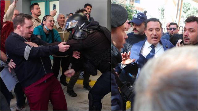 Έπεσαν «χοντρές» και στη μέση ο Άδωνις: Η Αστυνομία επιτέθηκε στους υγειονομικούς κατά την επίσκεψη Γεωργιάδη στο Γενικό Κρατικό Νίκαιας – Καρέ καρέ η στιγμή των επεισοδίων