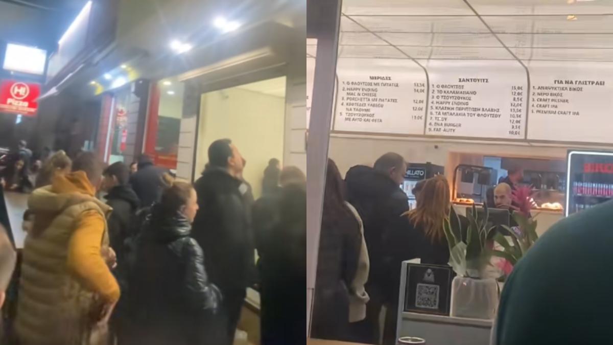 Πανικός στην Αργυρούπολη: Ουρές λαού στον «Floutsou» για το σάντουιτς των 15 ευρώ (video)