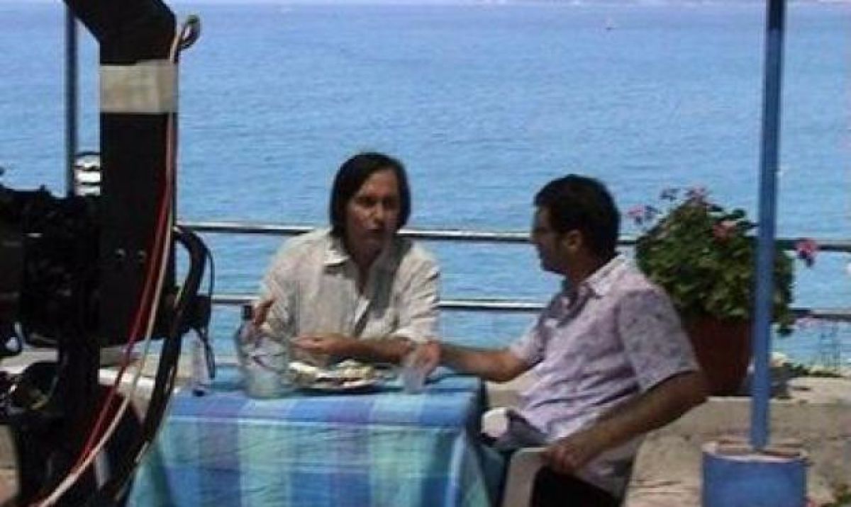 Οι ηθοποιοί Δημήτρης Αλεξανδρής, και Νίκος Ψαρράς από την περίοδο των γυρισμάτων