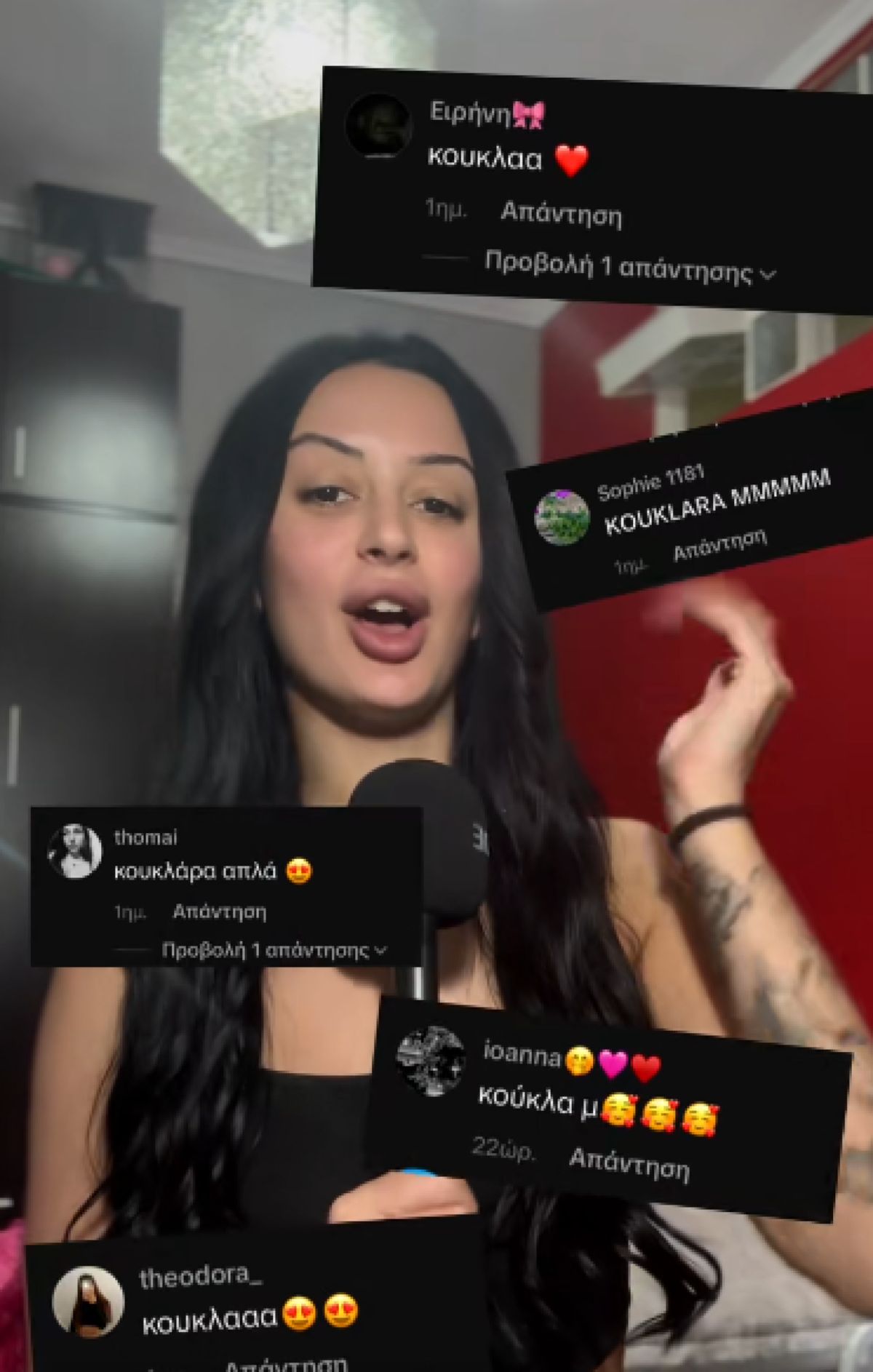 Η influencer Kristy Po ποζάρει με αυτοπεποίθηση στον φακό, φορώντας ένα εντυπωσιακό outfit που αναδεικνύει το iconic στυλ της