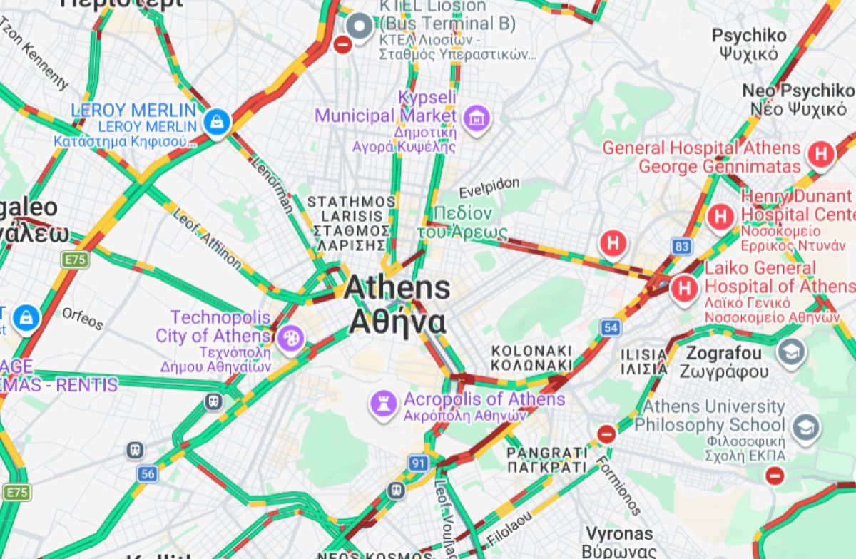 Ουρές χιλιομέτρων στον Κηφισό