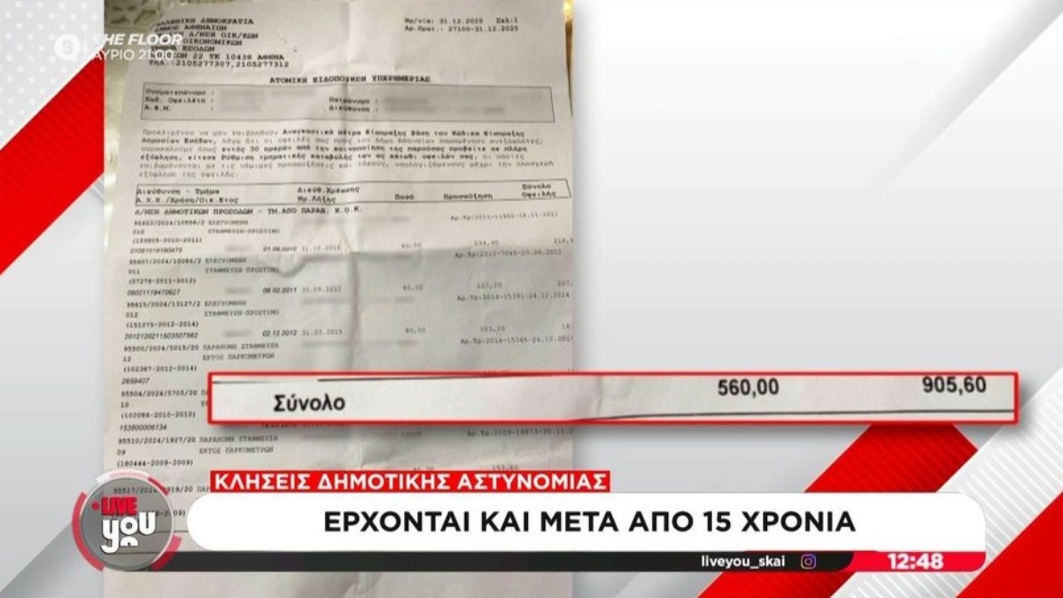 Κλήσεις από το παρελθόν: Η παγίδα της Δημοτικής Αστυνομίας – Πολίτης καλείται να πληρώσει 905,60€ από αρχική οφειλή 500€