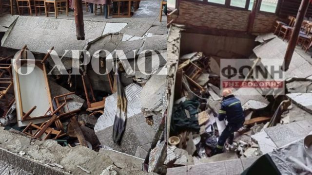 Παρολίγο τραγωδία σε ταβέρνα: Κατέρρευσε το πάτωμα και οι θαμώνες βρέθηκαν στο κενό