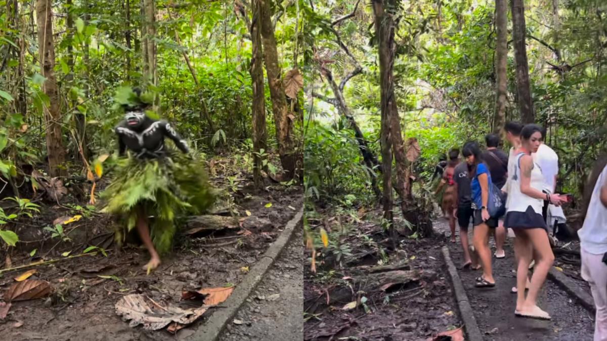 Ιθαγενείς με χατζάρα στα χέρια τρομοκρατούν τουρίστες μέσα σε παρθένο δάσος (video)