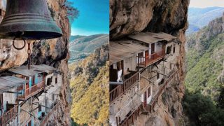 Σκαρφαλωμένη σε έναν απότομο βράχο, μετράει 500 χρόνια ζωής: Η Ιερά Μονή Τιμίου Προδρόμου στην Αρκαδία που προκαλεί δέος