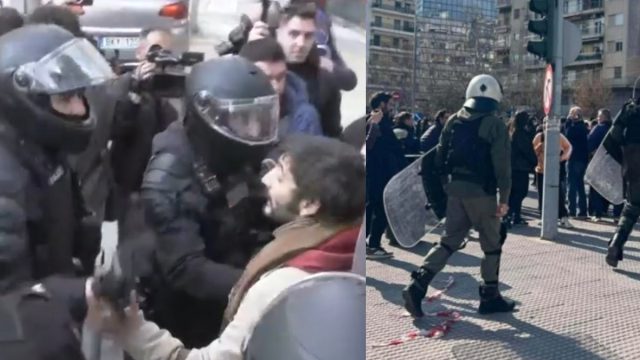 Τέμπη: Χαμός τώρα στην Θεσσαλονίκη, ΜΑΤ επιτέθηκαν σε δημοσιογράφους – Πεδίο μάχης το κέντρο της πόλης μετά το συλλαλητήριο