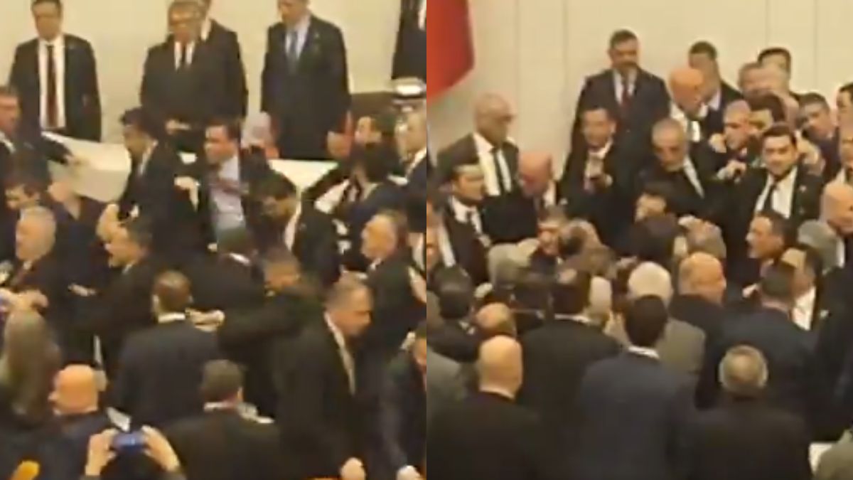 Άγριο ξύλο και μπουνίες στην τουρκική Βουλή: Επεισόδια την ώρα της συνάντησης Μητσοτάκη – Ερντογάν