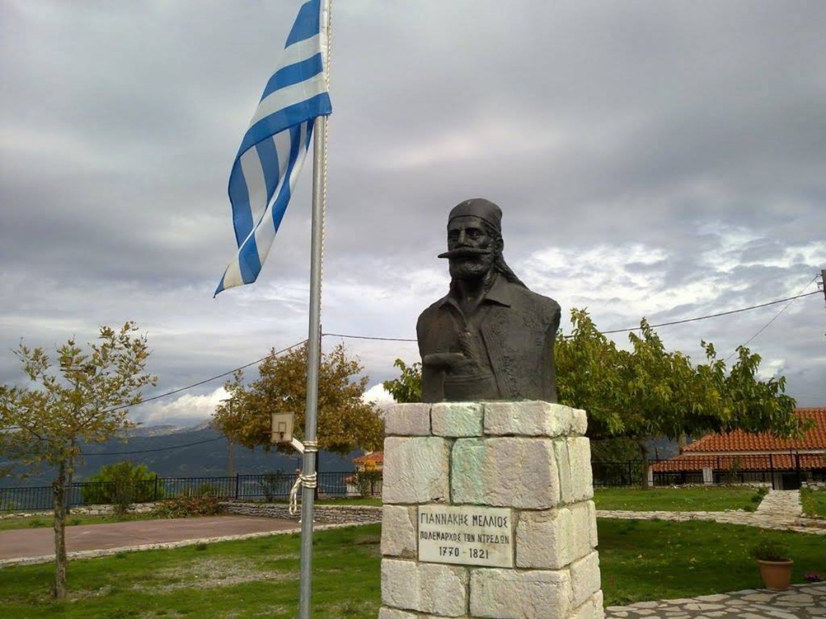 Ο Γιαννάκης Μέλλιος, ύψωσε τη σημαία της Επανάστασης έξω από τον ναό του Αγίου Δημητρίου