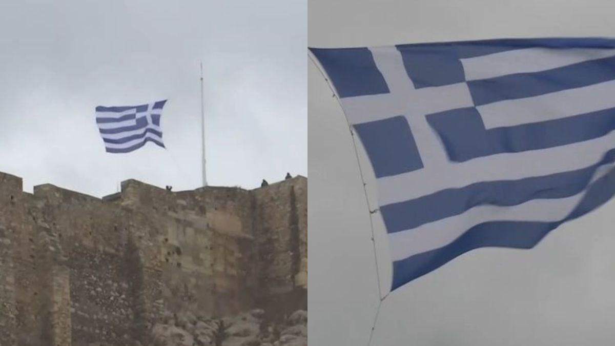 Συγκίνηση στην Αθήνα: Η στιγμή που η σημαία κυματίζει στην Ακρόπολη για την 25η Μαρτίου (video)