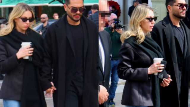 Γαρυφαλλιά Καληφώνη: Σάλος στα social media με την εμφάνιση της στην κηδεία της Μαρινέλλας – Με τζιν και καφέ στο χέρι στον Ιερό Ναό