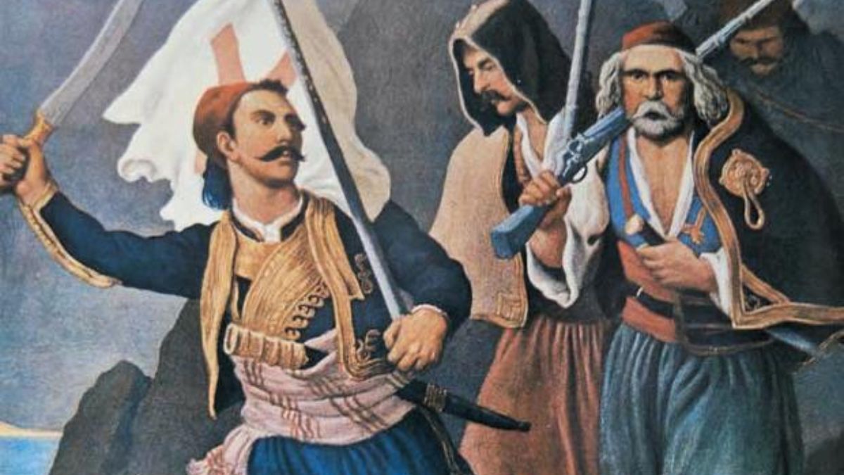 Οι πρόκριτοι της Μάνης, υπό την αρχηγία του Πετρόμπεη Μαυρομιχάλη, υψώνουν τη σημαία της επανάστασης στο χωριό Τσίμοβα