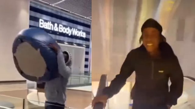 Στο Λονδίνο νεαροί παραλίγο να σκοτώσουν περαστικούς όταν πέταξαν μέσα σε mall, ολόκληρο έπιπλο από τον 3ο όροφο