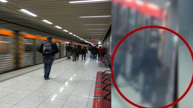 Μετρό της Αθήνας: Η στιγμή που νεαροί κυριολεκτικά κρεμιούνται στον κινούμενο συρμό – Το έκαναν για το TikTok