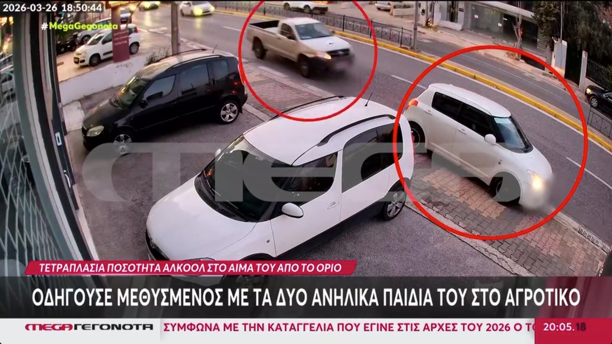 Σοκ στην Παλλήνη από βίντεο-ντοκουμέντο: 55χρονος οδηγός υπό την επήρεια αλκοόλ καρφώθηκε με το αγροτικό του σε σταματημένο ΙΧ.