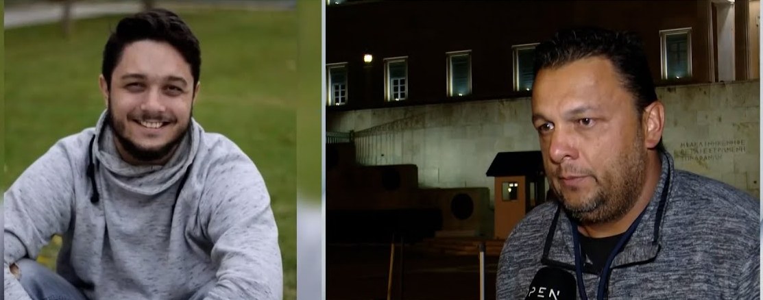 Αριστερά, ο Ντένις Ρούτσι, σκοτώθηκε στα Τέμπη. Δεξιά, ο πατέρας του Ντένις, Πάνος Ρούτσι