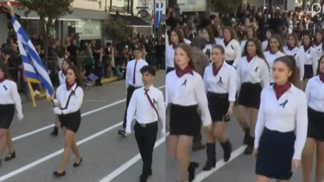 25η Μαρτίου: Παιδιά στον Πύργο παρήλασαν με μαύρες κορδέλες για ένα λόγο που «ραγίζει καρδιές» – Βίντεο