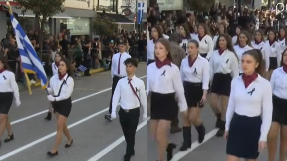25η Μαρτίου: Παιδιά στον Πύργο παρήλασαν με μαύρες κορδέλες για ένα λόγο που «ραγίζει καρδιές» – Βίντεο