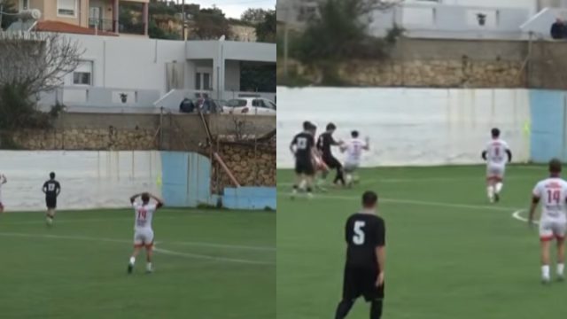 Ρέθυμνο: Η viral στιγμή σε γήπεδο που στέλνουν τη μπάλα κατευθείαν μέσα σε σπίτι