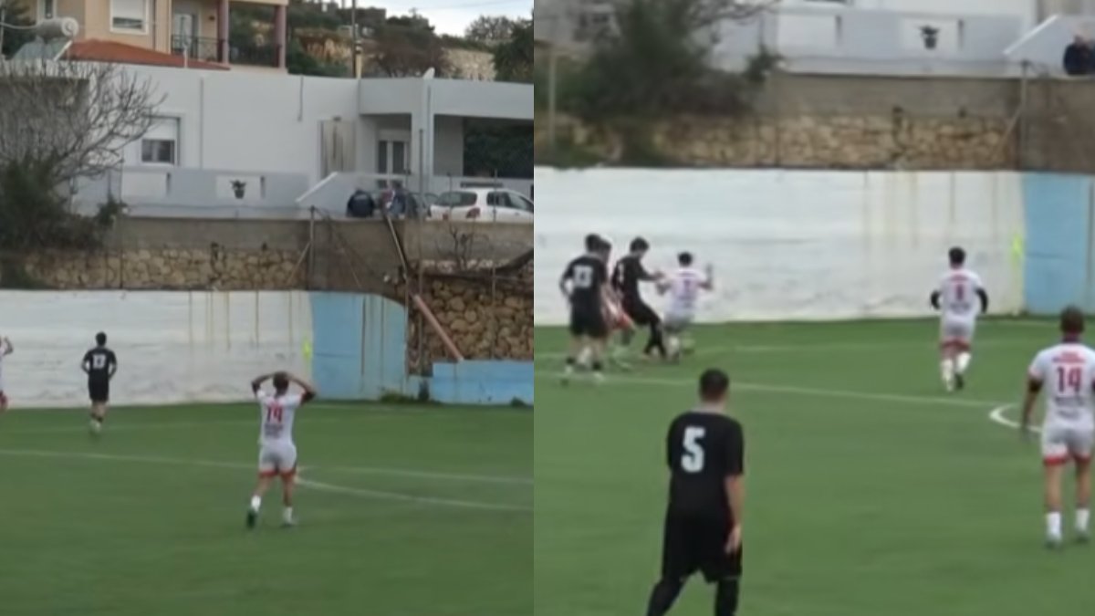 Ρέθυμνο: Η viral στιγμή σε γήπεδο που στέλνουν τη μπάλα κατευθείαν μέσα σε σπίτι