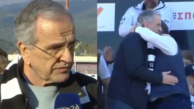 Στην Καλαμάτα ο Αντώνης Σαμαράς: Με ασπρόμαυρο κασκόλ στις εξέδρες για την «φιέστα» της ομάδας – Βίντεο από τις δηλώσεις του