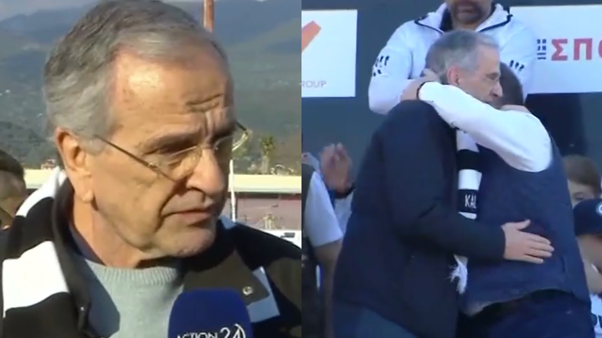 Στην Καλαμάτα ο Αντώνης Σαμαράς: Με ασπρόμαυρο κασκόλ στις εξέδρες για την «φιέστα» της ομάδας – Βίντεο από τις δηλώσεις του