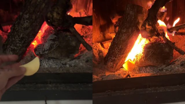 Χρησιμοποιεί για προσάναμμα στο τζάκι πασίγνωστη μάρκα από πατατάκια και λέει πως είναι το καλύτερο προσάναμμα: Άρα τι τρώμε ρε φίλε;