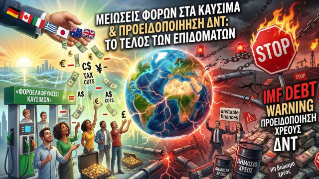 «Μειώσεις φόρων στα καύσιμα αποφασίζουν κυβερνήσεις», αλλά το ΔΝΤ «παγώνει» τον πλανήτη: Το τέλος των επιδομάτων και η απειλή για το παγκόσμιο χρέος-μαμούθ!