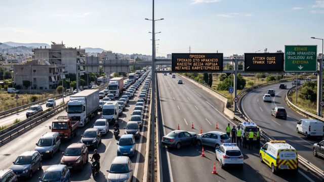 Κίνηση στους δρόμους: Εφιάλτης για τους οδηγούς στην Αττική Οδό – Καραμπόλα, κλειστές λωρίδες και ουρές χιλιομέτρων
