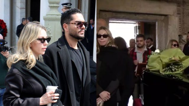 Κηδεία Μαρινέλλας: Σάλος με την Καληφώνη – Μπήκε και στο παρεκκλήσι με τον καφέ, δίπλα στο φέρετρο!