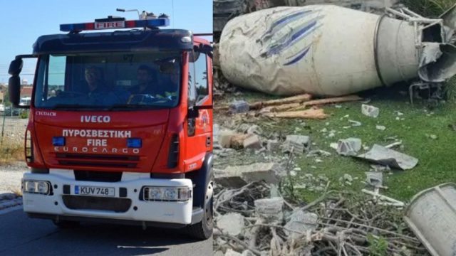 Ρόδος: Άφωνοι οι ιδιοκτήτες ενός σπιτιού – Μπετονιέρα 33 τόνων αναποδογύρισε στην αυλή τους, δείτε εικόνες