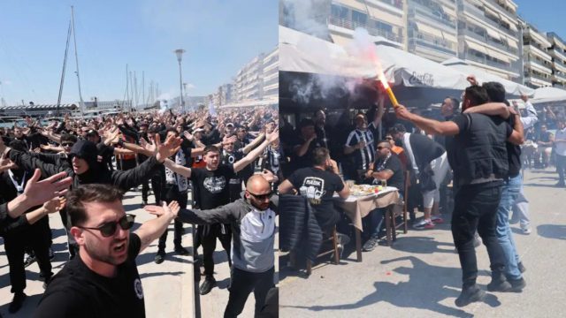 Χαμός στον Βόλο: Οπαδοί του ΠΑΟΚ και του ΟΦΗ το γιορτάζουν πριν τον τελικό του Κυπέλλου Ελλάδας Betsson (δείτε βίντεο)