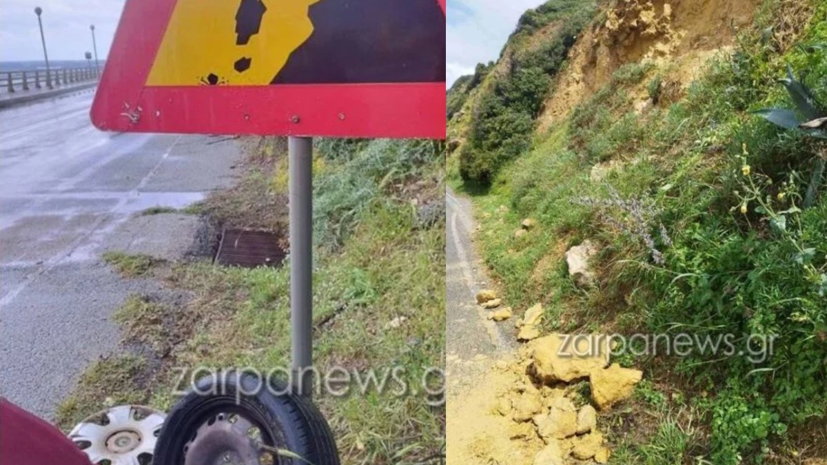 «Άγιο» είχε οδηγός: Βράχια αποκολλήθηκαν και έπεσαν πάνω σε αυτοκίνητο που ήταν εν κινήσει