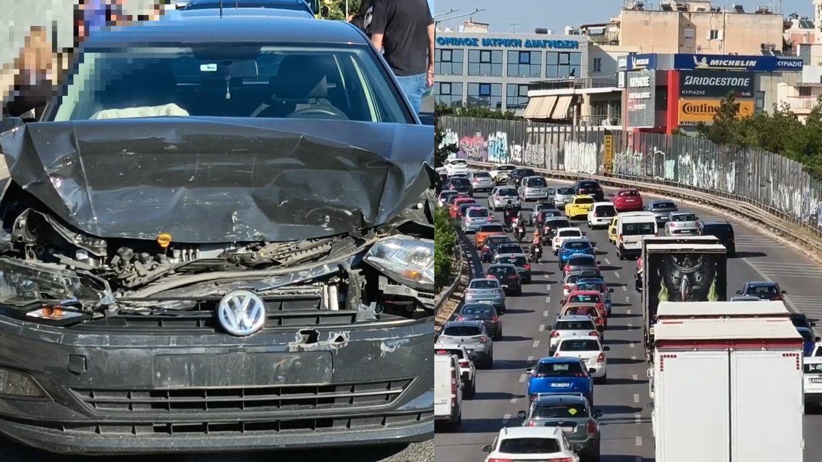 Καραμπόλα επτά οχημάτων στον Κηφισό:  Δραματική η κατάσταση στο σημείο – Ποιοι δρόμοι είναι «στο κόκκινο»