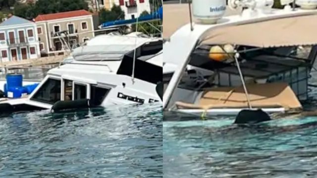 «Μίνι τιτανικός» στο Καστελόριζο: Βυθίστηκε η πολυτελής θαλαμηγός διάσημου κροίσου