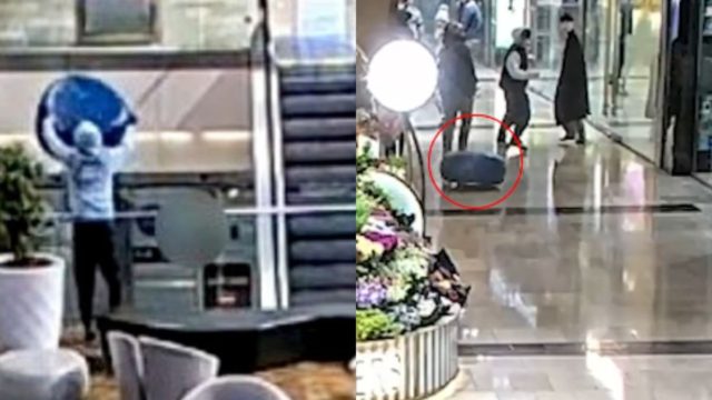 Σοκ σε εμπορικό κέντρο: Νέο βίντεο από τη στιγμή που πετάνε καναπέ 15 κιλών από τον τελευταίο όροφο – Κόβει την ανάσα