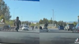 Σοκ στην Παραλιακή: Πατίνι στην αριστερή λωρίδα με 60 χιλιόμετρα – Παραλίγο να πέσει ο οδηγός