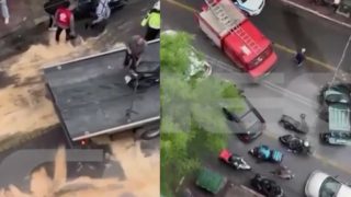 Βίντεο από την καραμπόλα στην Πατησίων: Συγκρούστηκαν τρία αυτοκίνητα και δύο μοτοσικλέτες – Τραυματίες από το τροχαίο