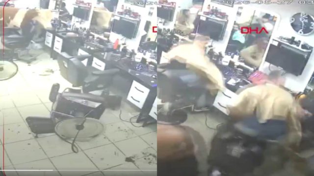 Απίστευτο περιστατικό σε κουρείο: Ταύρος μπήκε μέσα και προκάλεσε καταστροφές (βίντεο)
