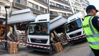 Θεσσαλονίκη: Στιγμές πανικού όταν φορτηγό «εισέβαλε» σε περίπτερο – Δείτε βίντεο