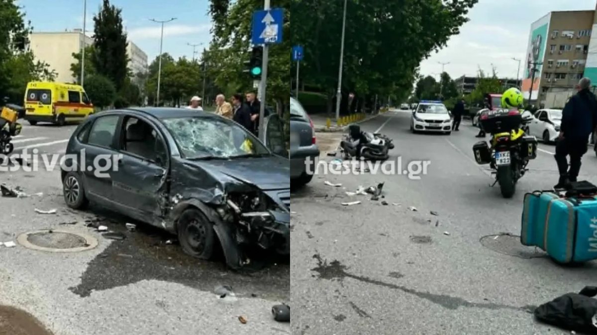 Πολύ σοβαρό τροχαίο στην Θεσσαλονίκη: Σφοδρή σύγκρουση αυτοκινήτου με δύο μηχανές – Σκληρές εικόνες